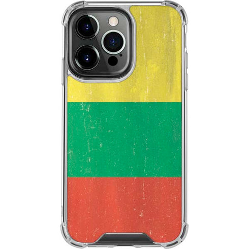 Lithuania Flag Distressed iPhone 16 Pro Clear Case