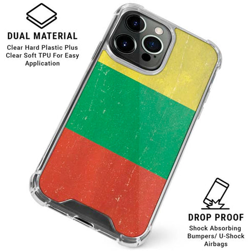 Lithuania Flag Distressed iPhone 16 Pro Clear Case