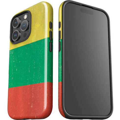 Lithuania Flag Distressed iPhone 16 Pro Impact Case