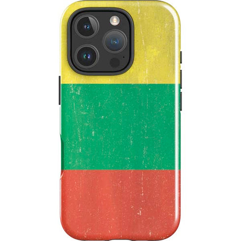 Lithuania Flag Distressed iPhone 16 Pro Max Impact Case