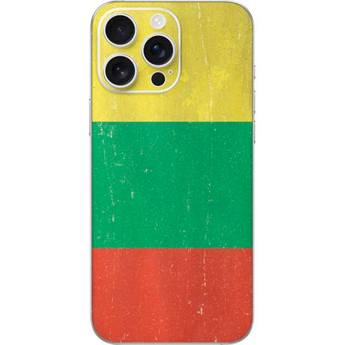 Lithuania Flag Distressed iPhone 16 Pro Max Skin