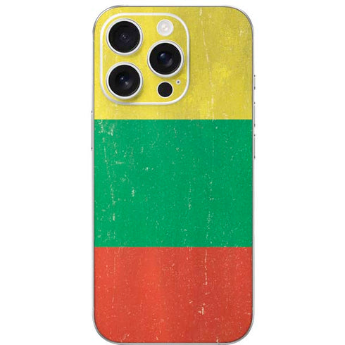 Lithuania Flag Distressed iPhone 16 Pro Skin