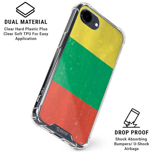 Lithuania Flag Distressed iPhone 16e Clear Case