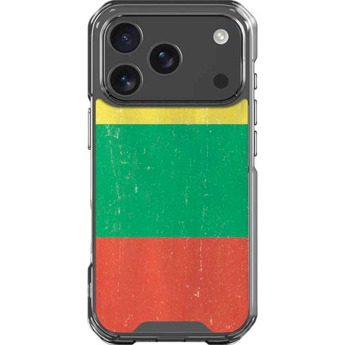 Lithuania Flag Distressed iPhone 18 Pro Clear Case
