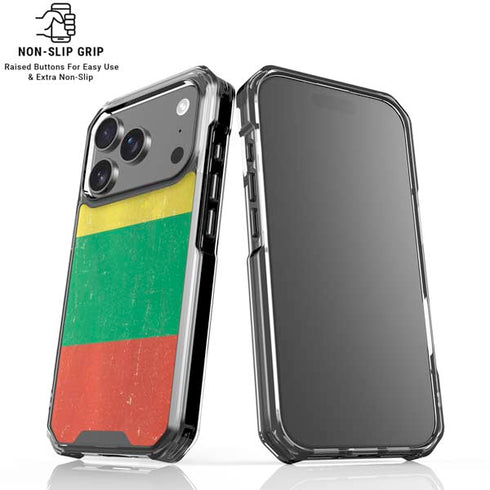 Lithuania Flag Distressed iPhone 18 Pro Clear Case