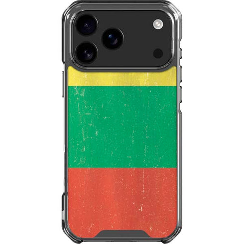 Lithuania Flag Distressed iPhone 18 Pro Max Clear Case