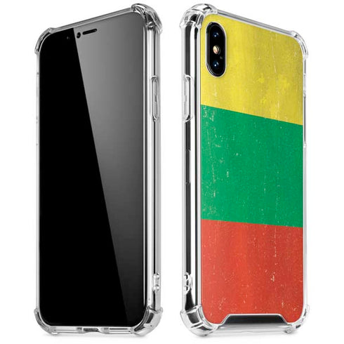 Lithuania Flag Distressed iPhone X/XS Clear Case