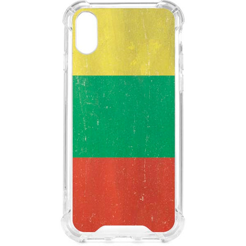 Lithuania Flag Distressed iPhone XS Clear Case
