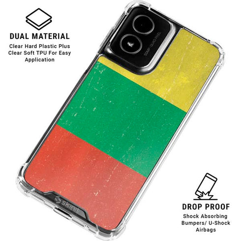 Lithuania Flag Distressed Moto G Power 5G (2024) Clear Case