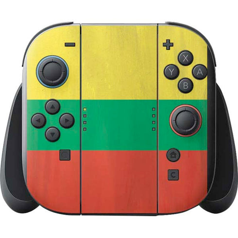 Lithuania Flag Distressed Nintendo Switch 2 (2025) with Joy-Con Skin