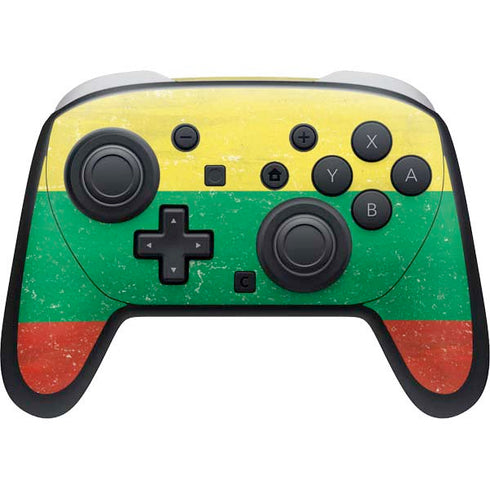 Lithuania Flag Distressed Nintendo Switch 2 (2025) Pro Controller Skin