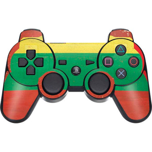 Lithuania Flag Distressed PS3 Dual Shock wireless controller Skin