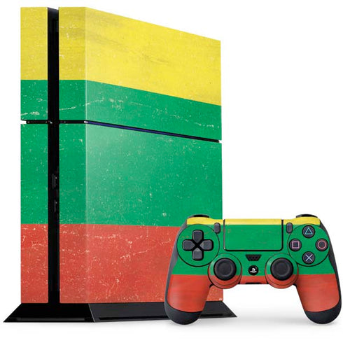 Lithuania Flag Distressed PlayStation PS4 Skins