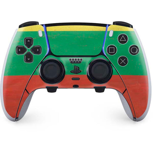 Lithuania Flag Distressed PS5 DualSense Edge Pro Controller Skin