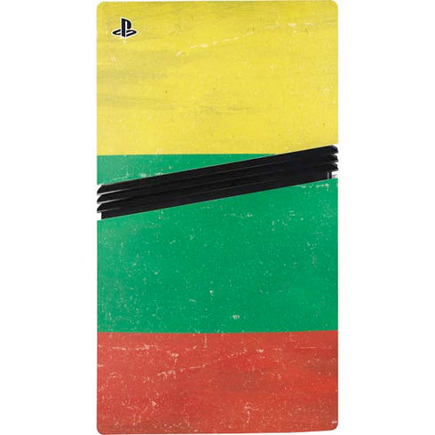 Lithuania Flag Distressed PS5 Pro Console Skin