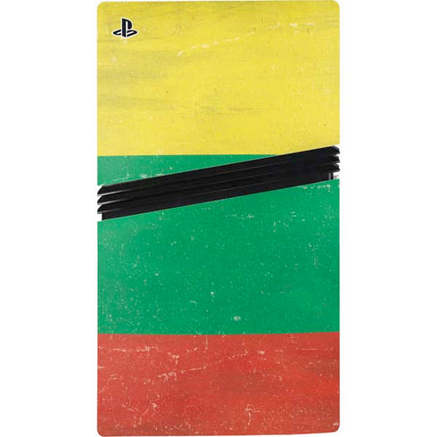 Lithuania Flag Distressed PS5 Pro Disk Bundle Skin