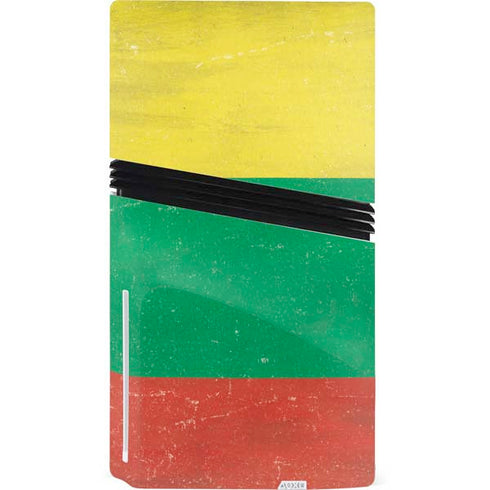 Lithuania Flag Distressed PS5 Pro Disk Bundle Skin