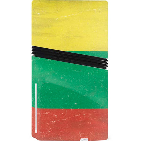 Lithuania Flag Distressed PS5 Pro Disk Console Skin