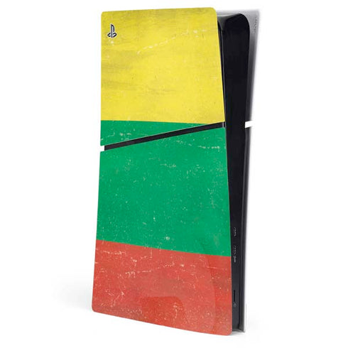 Lithuania Flag Distressed PS5 Slim Digital Edition Console Skin