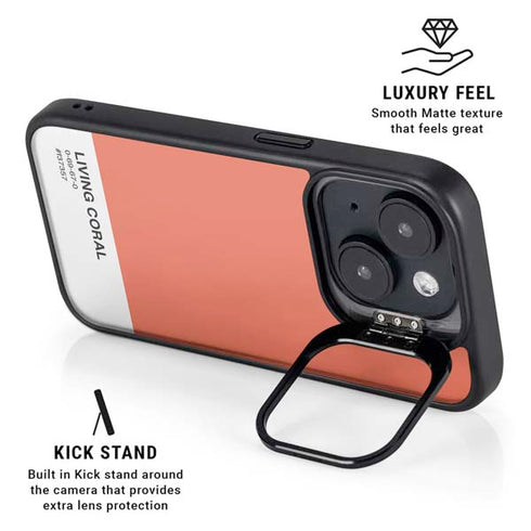 Living Coral iPhone 15 Kickstand Case