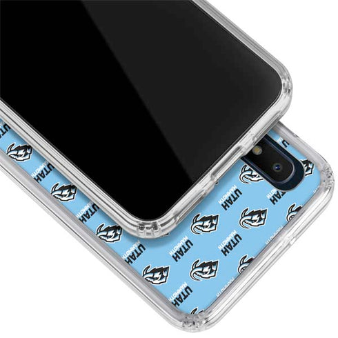 NHL Utah Mammoth Logo Pattern Galaxy A10e Clear Case