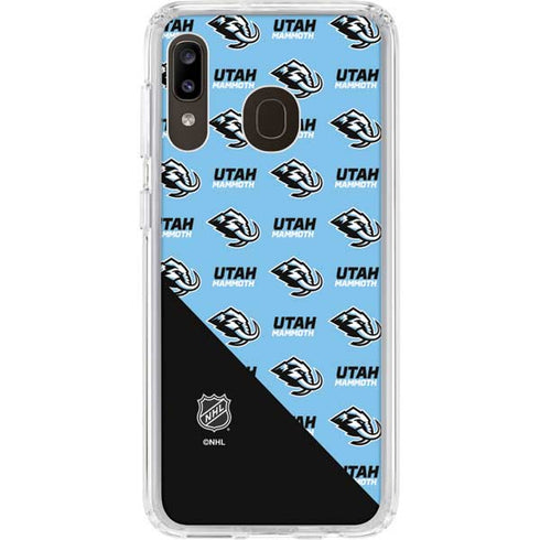 NHL Utah Mammoth Logo Pattern Galaxy A20 Clear Case
