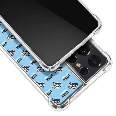 NHL Utah Mammoth Logo Pattern Galaxy S21 Ultra 5G Clear Case