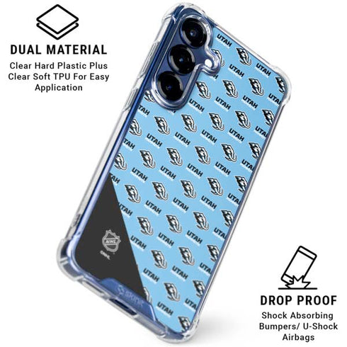 NHL Utah Mammoth Logo Pattern Galaxy S25 Plus Clear Case