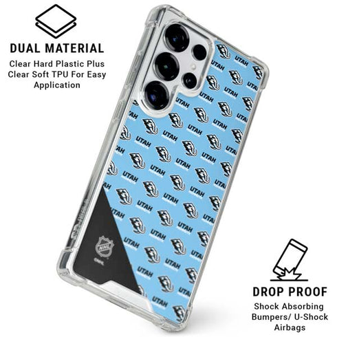 NHL Utah Mammoth Logo Pattern Galaxy S25 Ultra Clear Case