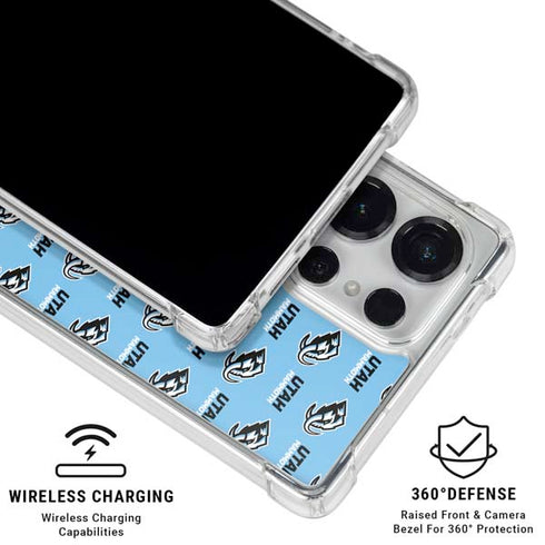 NHL Utah Mammoth Logo Pattern Galaxy S26 Ultra Clear Case
