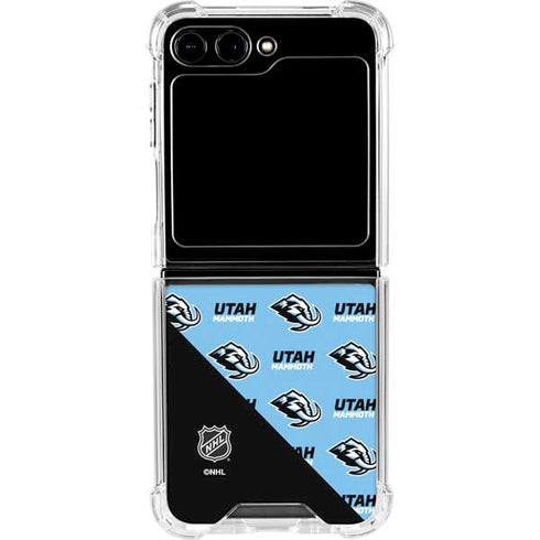 NHL Utah Mammoth Logo Pattern Galaxy Z Flip5 5G Clear Case