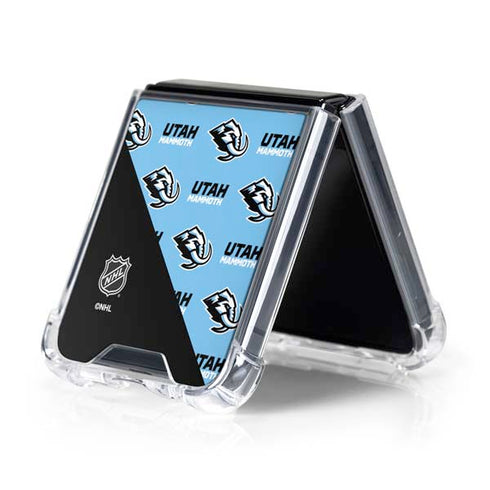 NHL Utah Mammoth Logo Pattern Galaxy Z Flip5 5G Clear Case