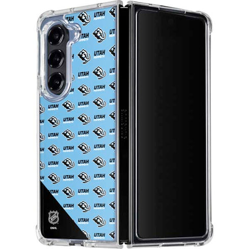NHL Utah Mammoth Logo Pattern Galaxy Z Fold5 5G Clear Case