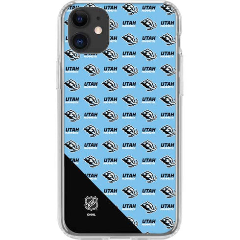 NHL Utah Mammoth Logo Pattern iPhone 11 Clear Case