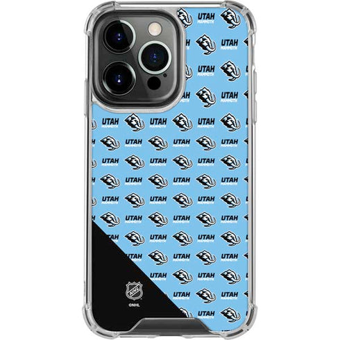 NHL Utah Mammoth Logo Pattern iPhone 14 Pro Clear Case