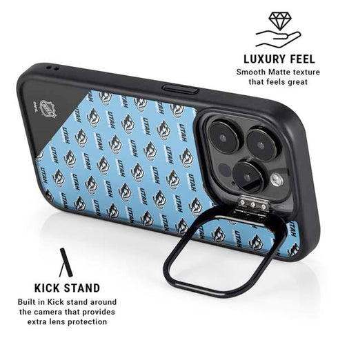 NHL Utah Mammoth Logo Pattern iPhone 14 Pro Kickstand Case