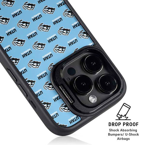 NHL Utah Mammoth Logo Pattern iPhone 14 Pro Max Kickstand Case