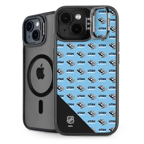 NHL Utah Mammoth Logo Pattern iPhone 15 Kickstand Case