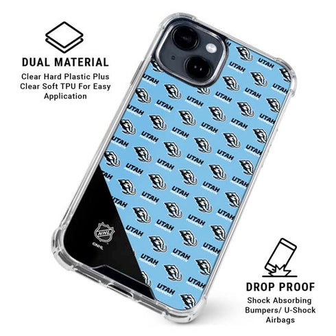 NHL Utah Mammoth Logo Pattern iPhone 15 Plus Clear Case