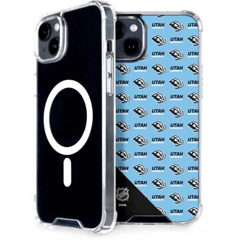 NHL Utah Mammoth Logo Pattern iPhone 15 Plus MagSafe Case