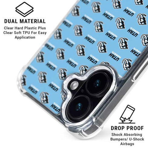 NHL Utah Mammoth Logo Pattern iPhone 16 Clear Case