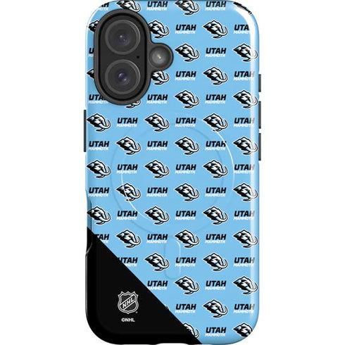 NHL Utah Mammoth Logo Pattern iPhone 16 Plus Magsafe Impact Case