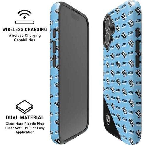 NHL Utah Mammoth Logo Pattern iPhone 16 Plus Magsafe Impact Case