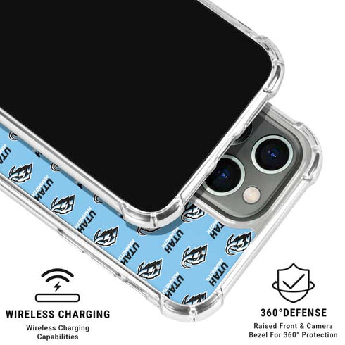 NHL Utah Mammoth Logo Pattern iPhone 16 Pro Max Clear Case