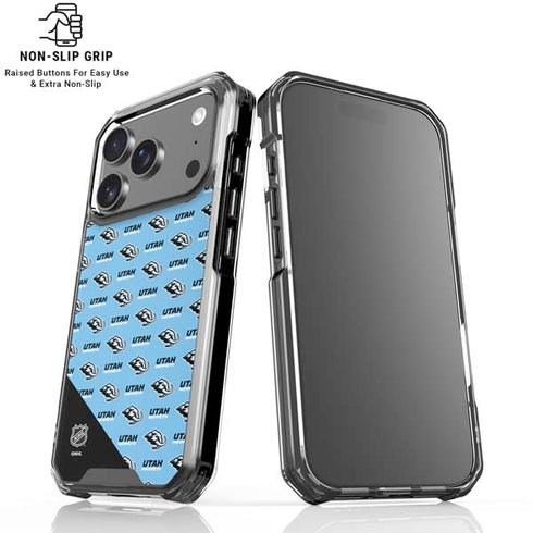 NHL Utah Mammoth Logo Pattern iPhone 17 Pro Max Clear Case