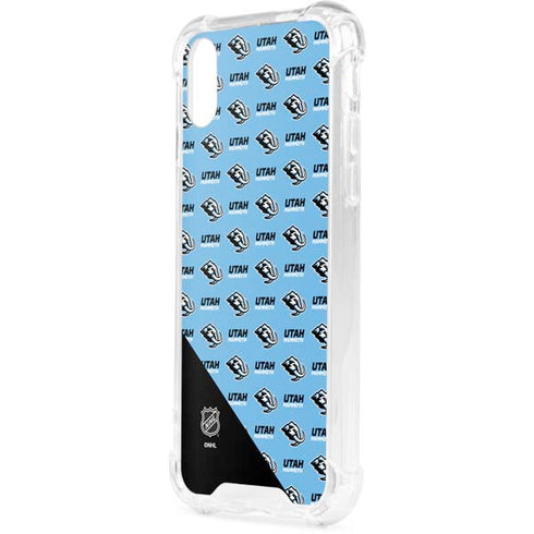 NHL Utah Mammoth Logo Pattern iPhone XS Clear Case