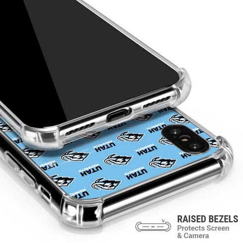 NHL Utah Mammoth Logo Pattern iPhone XS Max Clear Case