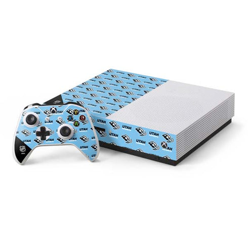 NHL Utah Mammoth Logo Pattern Xbox One S Console and Controller Bundle Skin