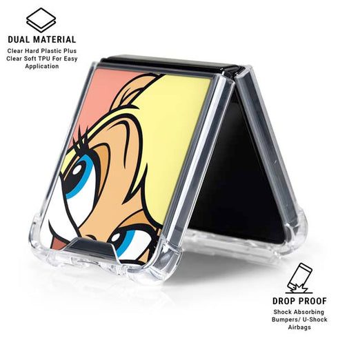 Looney Tunes Lola Bunny Zoomed In Galaxy Z Flip7 Clear Case