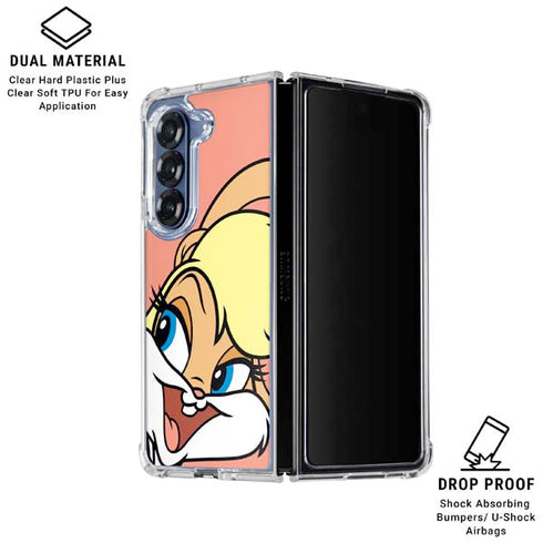 Looney Tunes Lola Bunny Zoomed In Galaxy Z Fold7 Clear Case